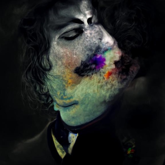 Substantial Sterling, Amethyst & Amazonite Pendant & my AI ART WORK based on it. - Picture 7 of 7